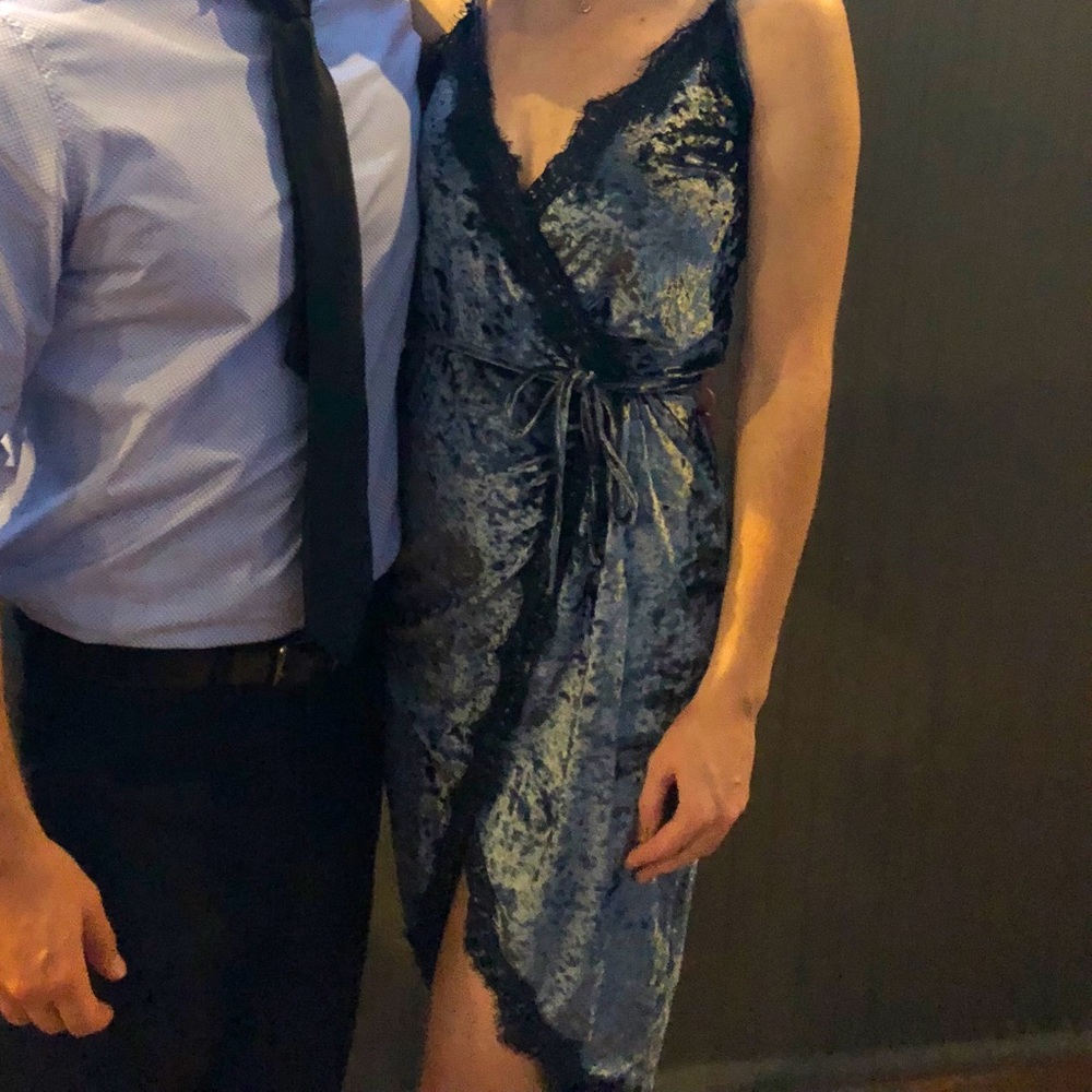 Velvet & Lace wrap dress